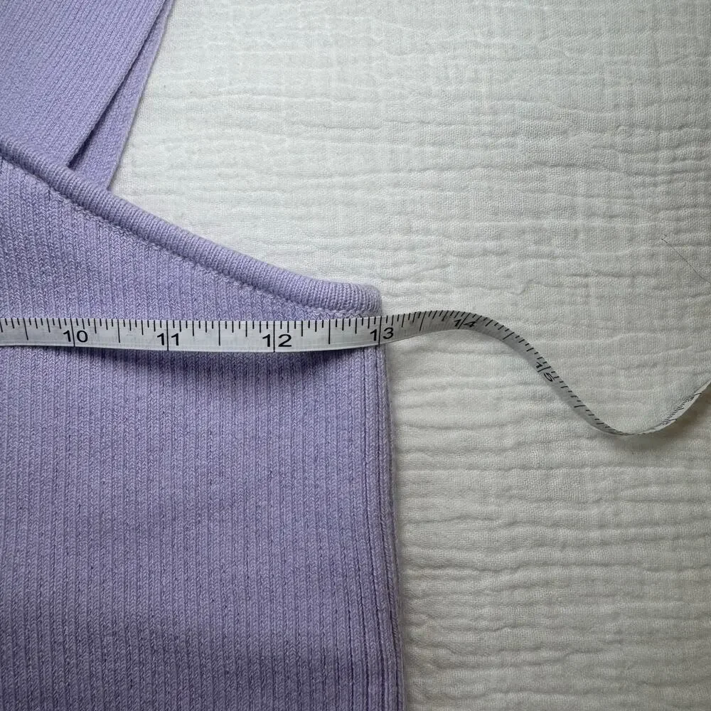 DSTLD Asymmetrical Ribbed Knit Tank Top Lilac Purple Lavender Women’s Medium - Picture 11 of 13